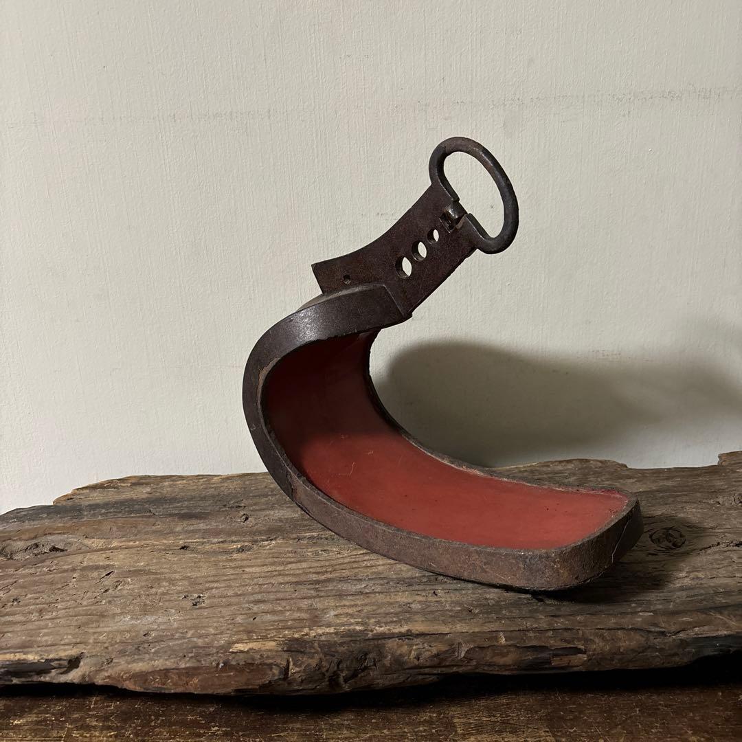 時代　馬の鎧　片方のみ　根来　古道具　アンティーク　骨董花器　検:白洲正子　李朝