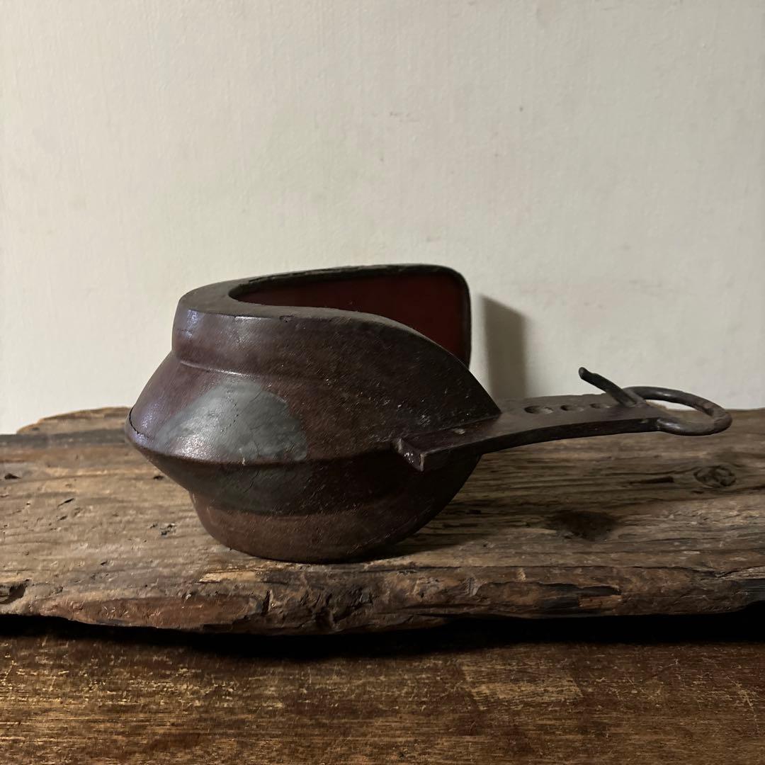 時代　馬の鎧　片方のみ　根来　古道具　アンティーク　骨董花器　検:白洲正子　李朝