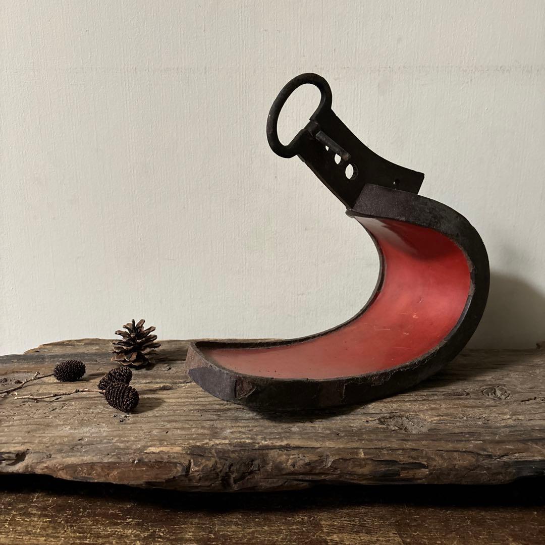 時代　馬の鎧　片方のみ　根来　古道具　アンティーク　骨董花器　検:白洲正子　李朝