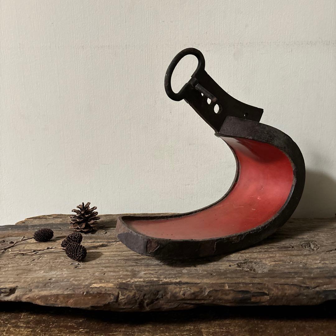 時代　馬の鎧　片方のみ　根来　古道具　アンティーク　骨董花器　検:白洲正子　李朝