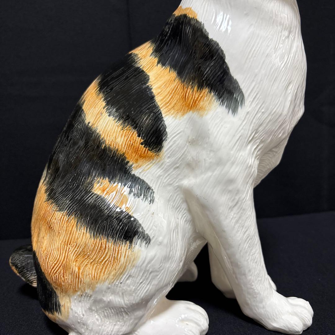 大きな三毛猫ちゃん陶器高さ39センチ