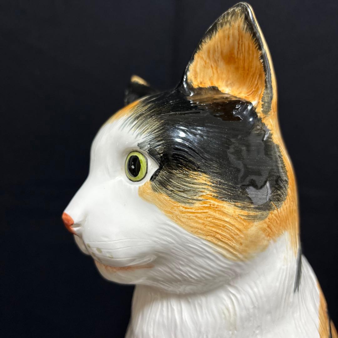 大きな三毛猫ちゃん陶器高さ39センチ