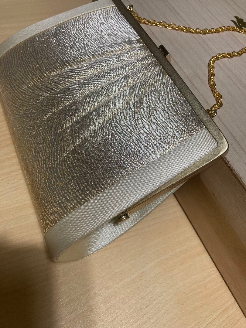 礼装用　佐賀錦の草履バッグセット　シャンパンゴールド　Lサイズ