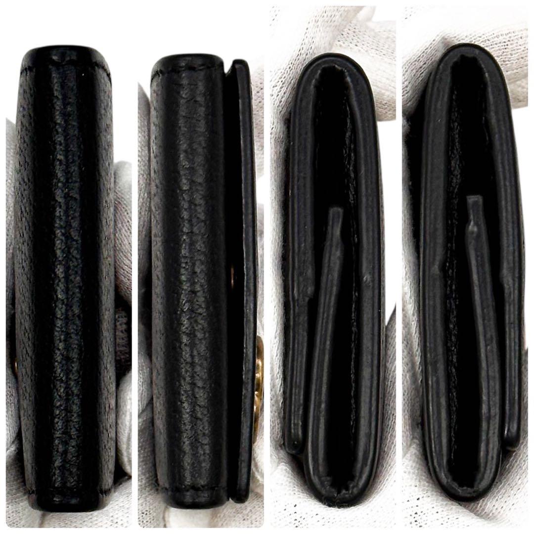 美品 グッチ マーモント ケース 小銭入れ レザー GG柄 ブラック 財布