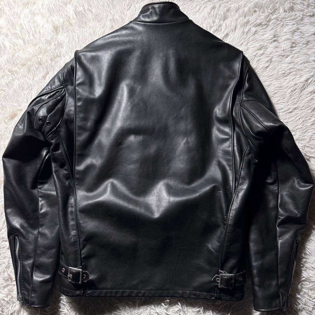 は*れ様 美品✨schott ライダースジャケット　シングル　641 黒　本革