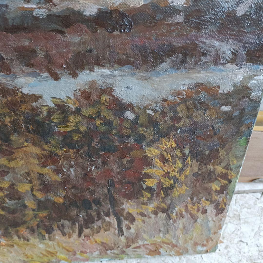 4259）松本竹敏　油絵F１５号「秋の日高連峰」独立美術協会所属