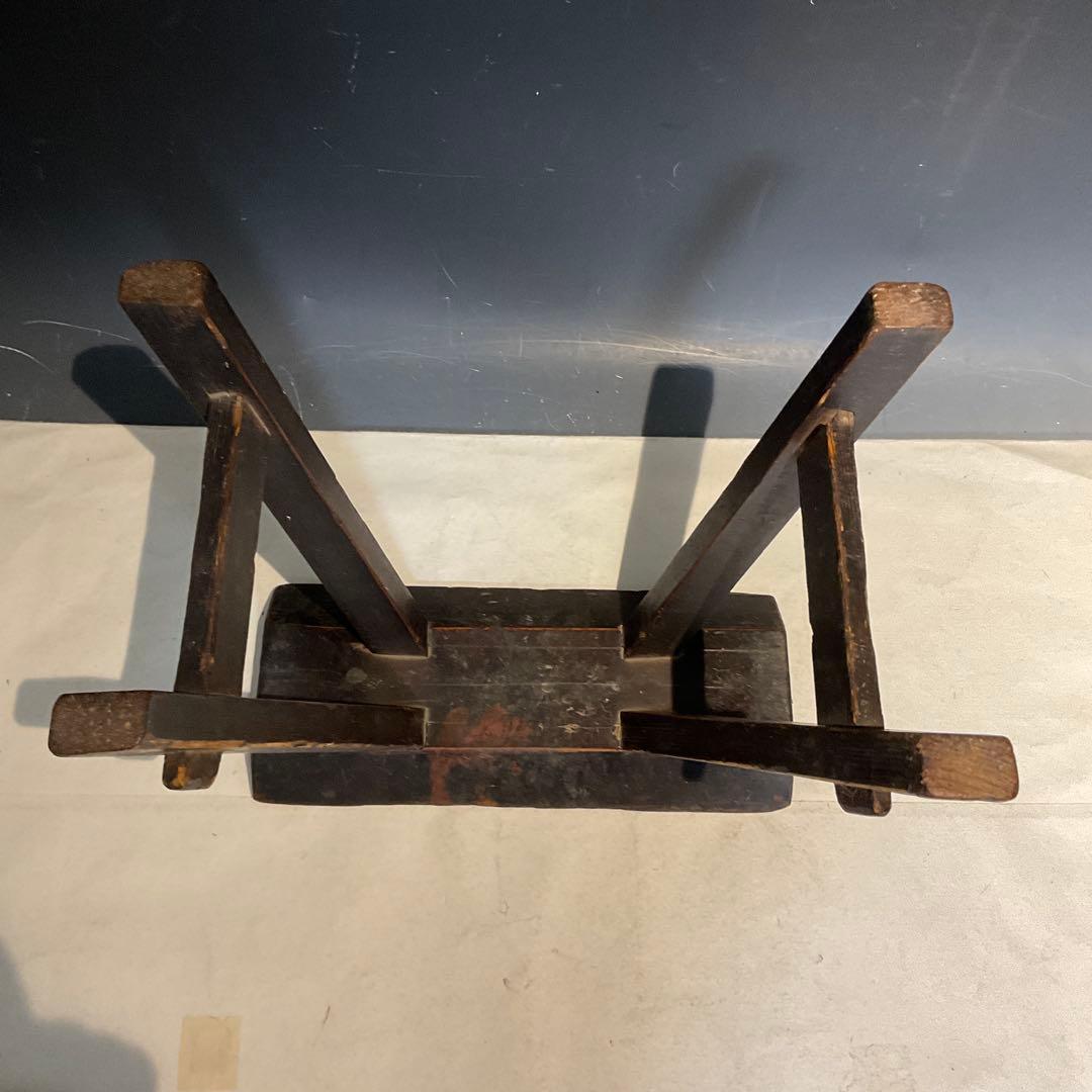 101501 小ぶりな木製スツール 無垢材 アンティーク レトロ 椅子 腰掛け