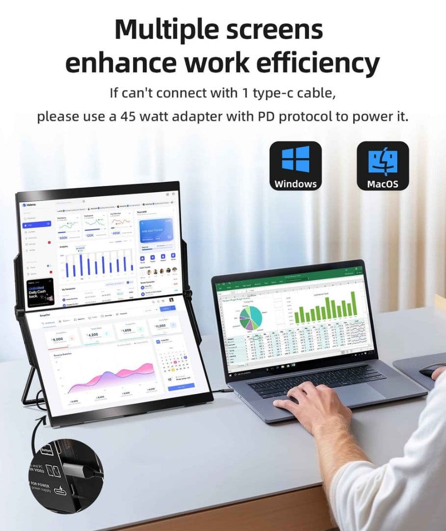 【totyou】ingnok デュアル モバイルモニター