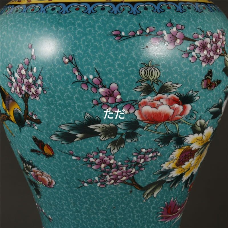 清雍正琺瑯彩祥鳳凰花鳥将軍缶 景徳鎮 陶磁器 装飾品 現代工芸品 美術品 置物