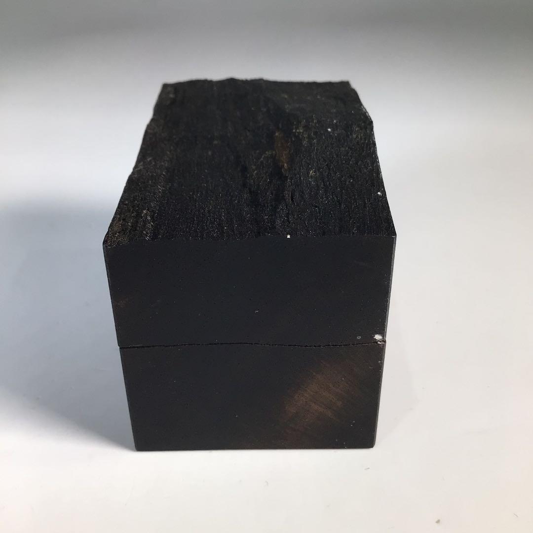 Ｎ７２９　香合　『中林星山作』『芦に雁蒔絵』『黒柿割香合』　共箱　茶道具