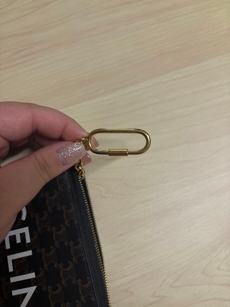 【美品】CELINEプリント入りトリンオフキャンバス パース