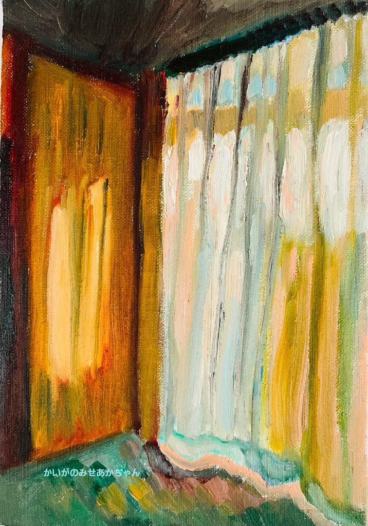 16×23㎝「部屋の中５」油彩・原画・サムホール