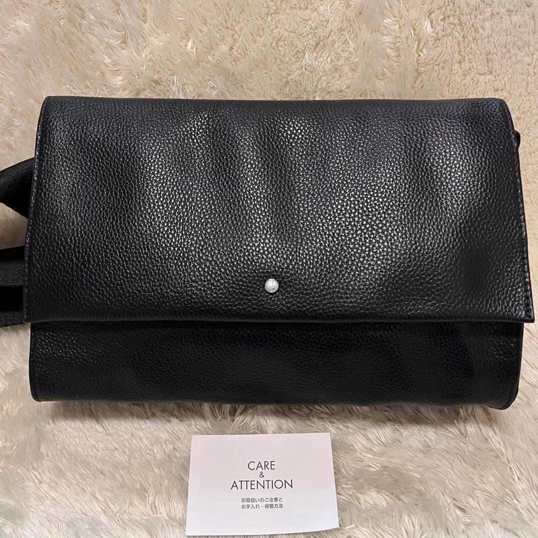 未使用美品✨イアパピヨネ ワイドテープショルダー ホワイトストーン ブラック