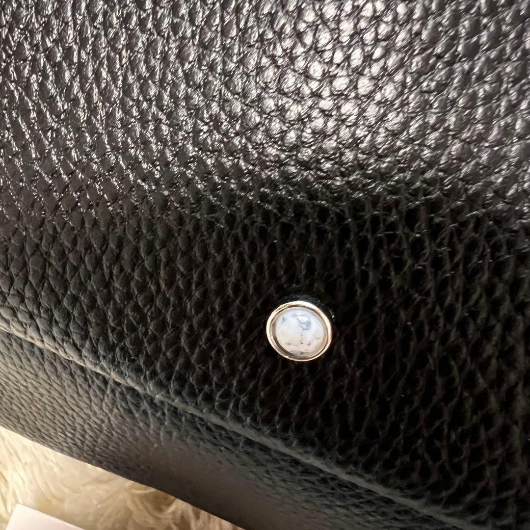 未使用美品✨イアパピヨネ ワイドテープショルダー ホワイトストーン ブラック