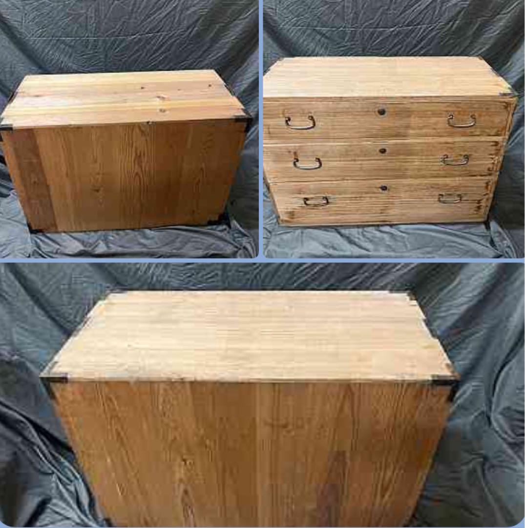 昭和レトロ 木製タンス 上下2セット ビンテージ 古物 骨董品 大正 明治