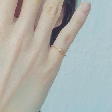 エテ K18YG ダイヤモンド ピンキーリング