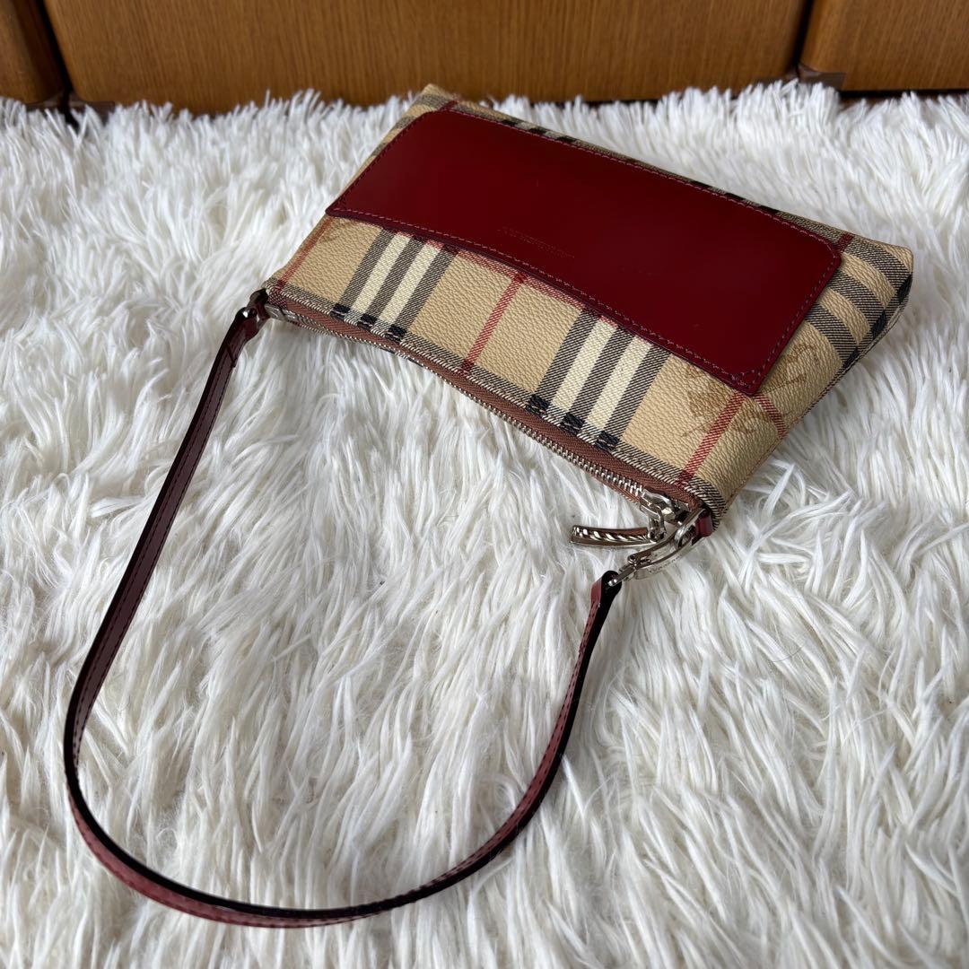 ✨️極美品 バーバリー ノバチェック シャドーホース PVC アクセサリーポーチ