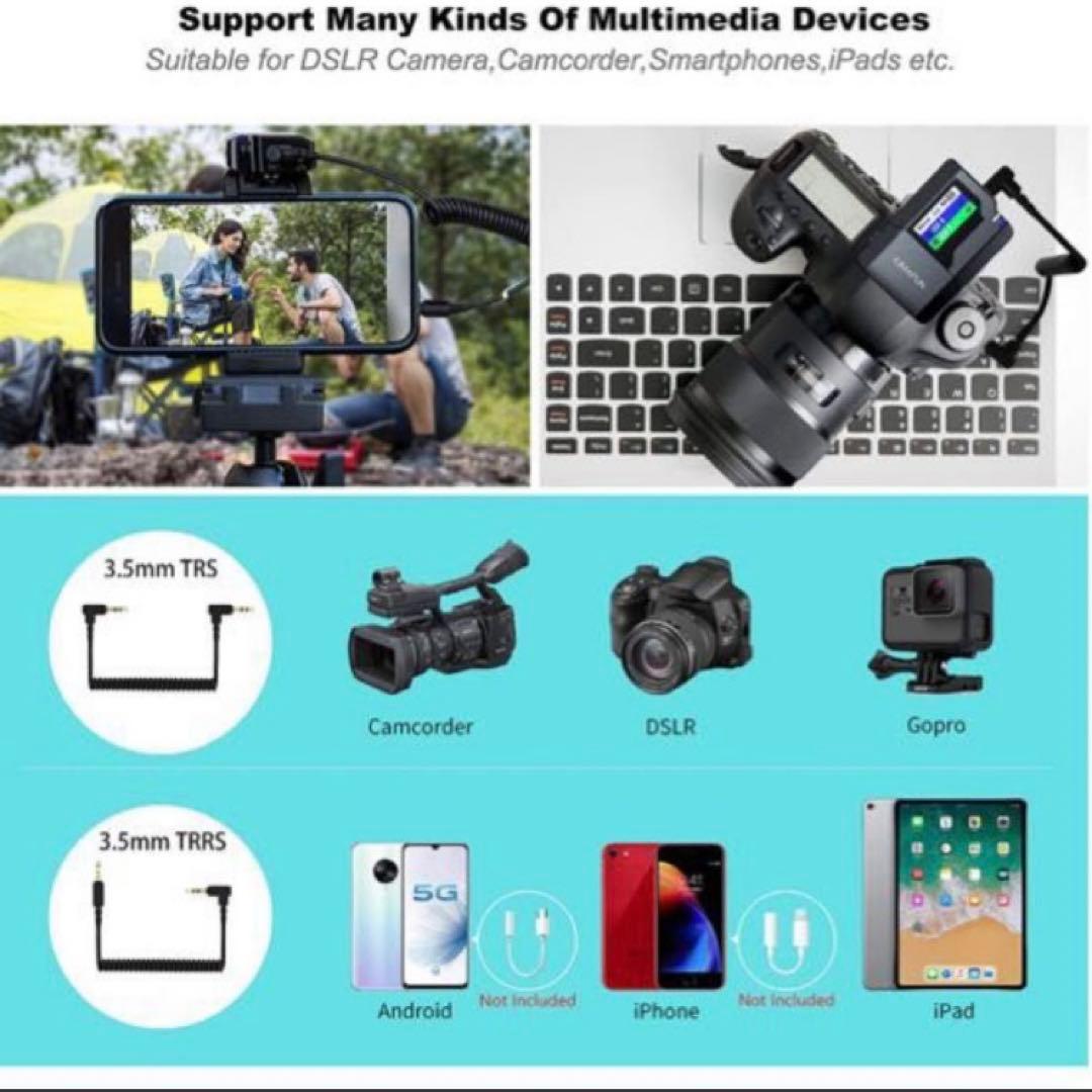 ピンマイクワイヤレスKIMAFUN2.4G無線小型軽量50M伝送距離動画撮影集音