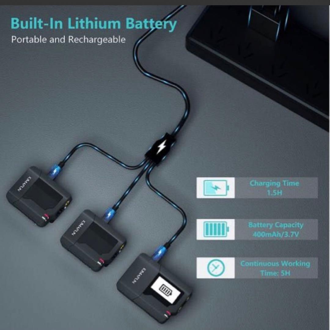 ピンマイクワイヤレスKIMAFUN2.4G無線小型軽量50M伝送距離動画撮影集音