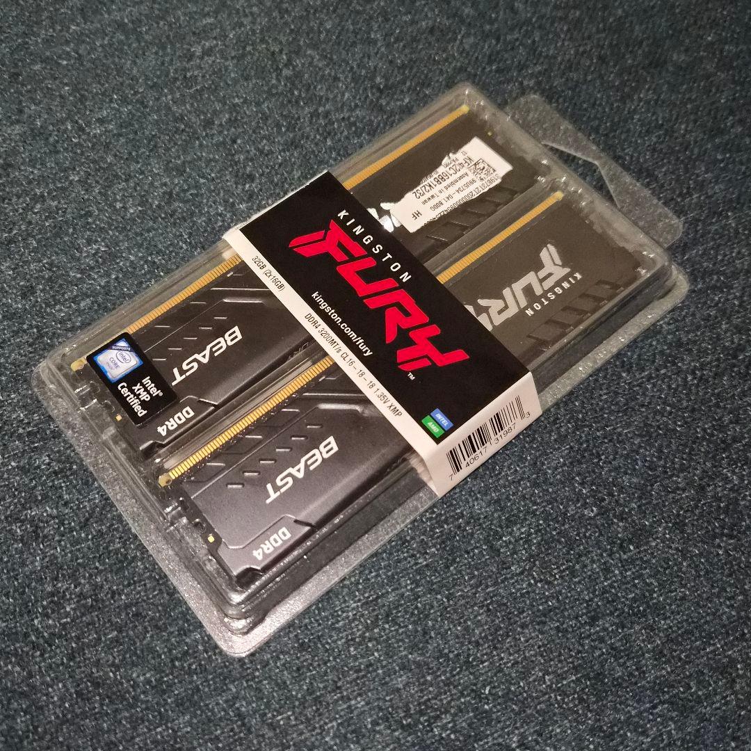 キングストン FURY Beast DDR4 3200MT/秒 16GBx2枚