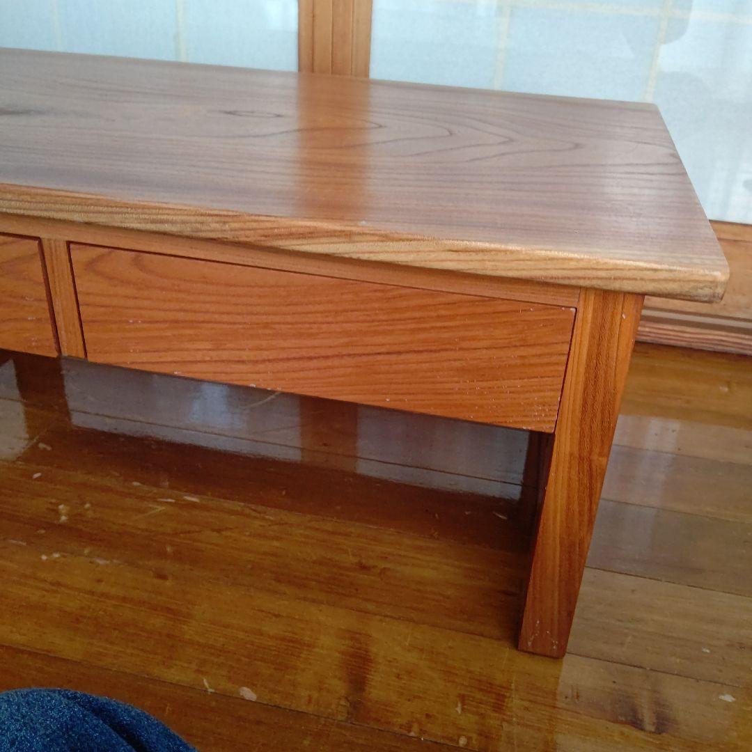 値下げ！昭和レトロ 古家具 木製　引き出し付　けやき　欅　座机　アンティーク