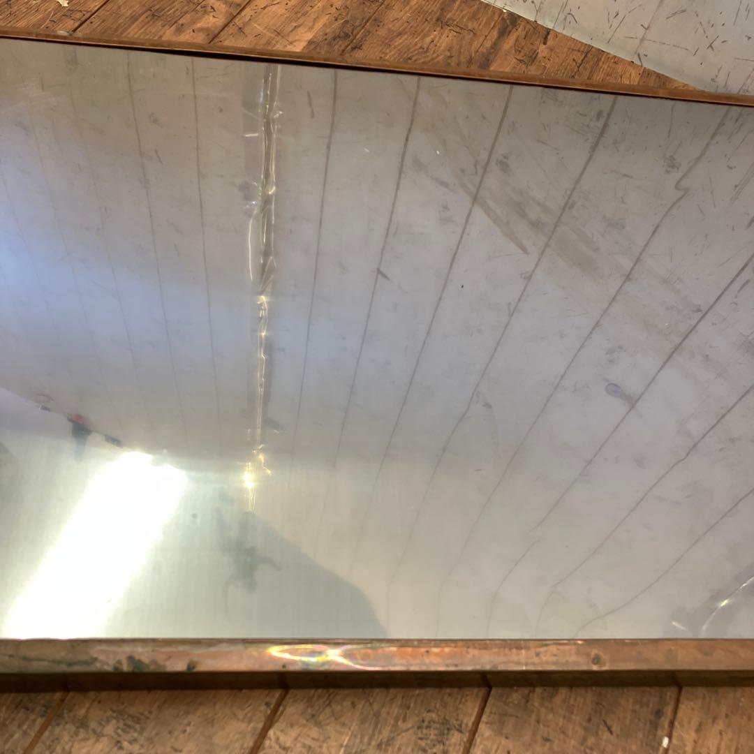 昭和レトロ 銅板台座 飾り台 古道具 高台プレート アンティーク飾り棚 長方形