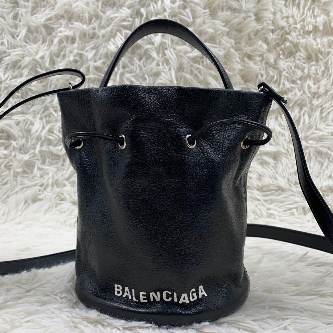 【✨美品✨】バレンシアガ ハンドバッグ 2way ドローストリング ブラック