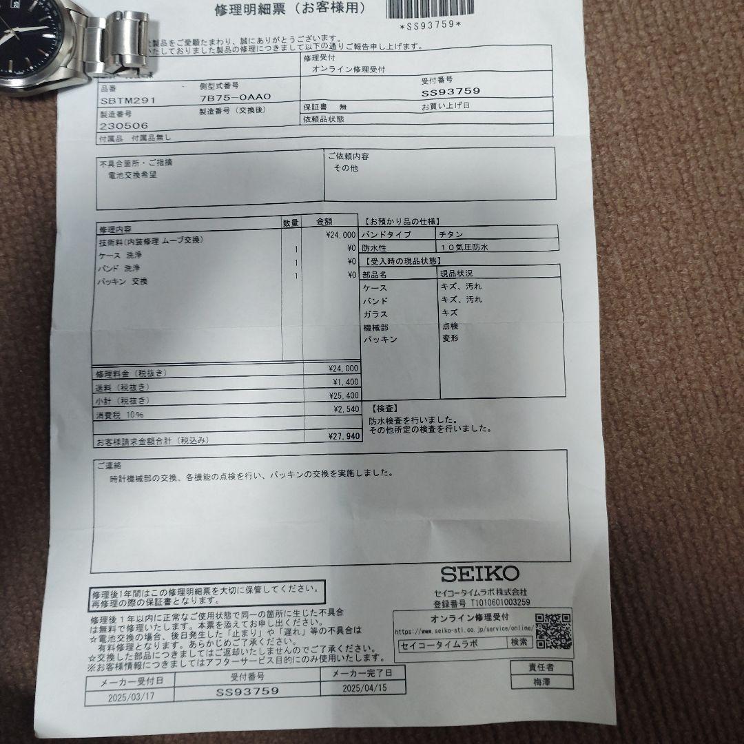 セイコーSBTM291