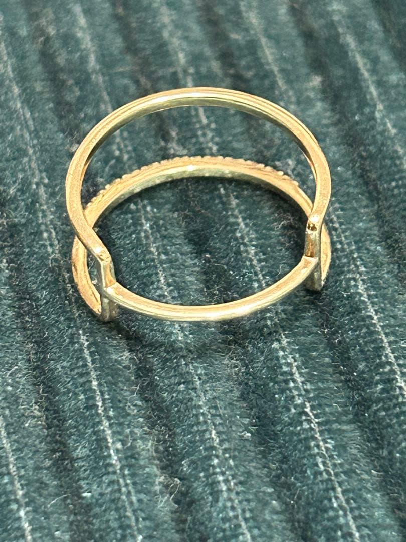 SIENA ROSE k10 YG LINE平行2連 ダイヤモンド リング11号