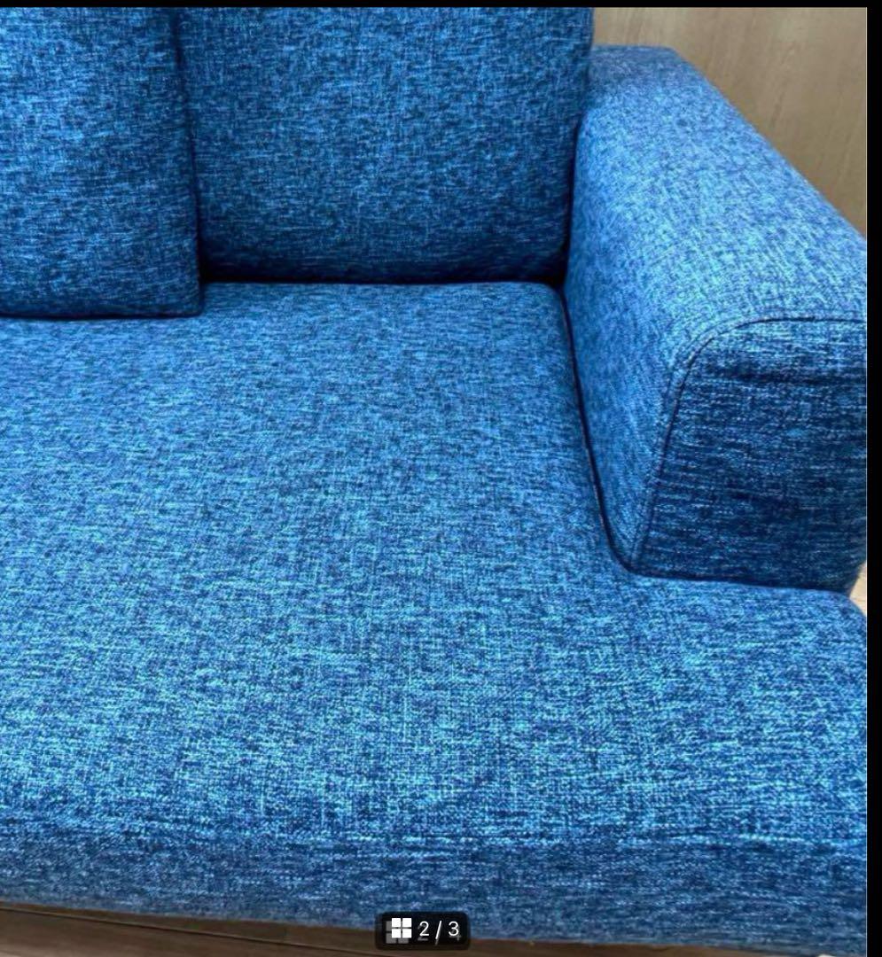 近い地域推奨　引き取り限定　ロウヤ　L字型ソファセット　ネイビー