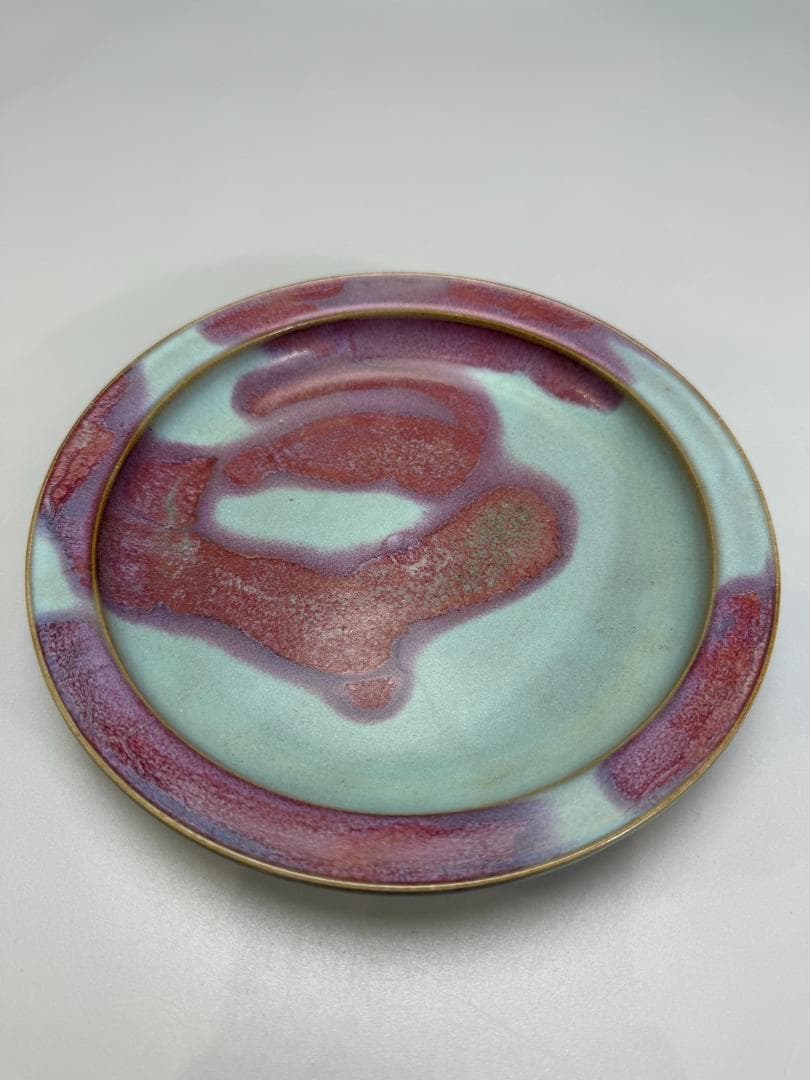 鈞窯天藍釉紫斑盤 宋時代 唐物 中国古玩 中国美術 DT076