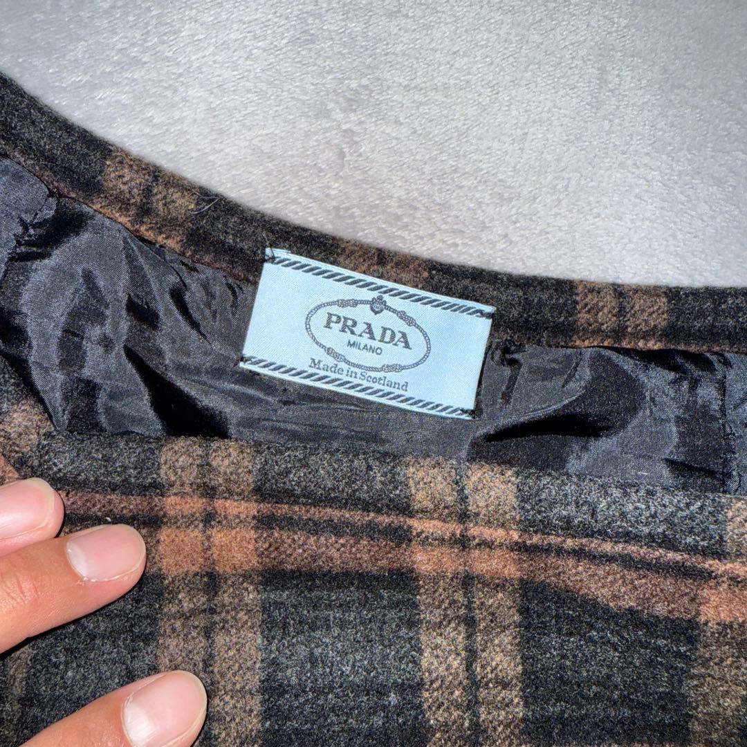 PRADA ウールチェックスカート プリーツスカート MOOD プラダ