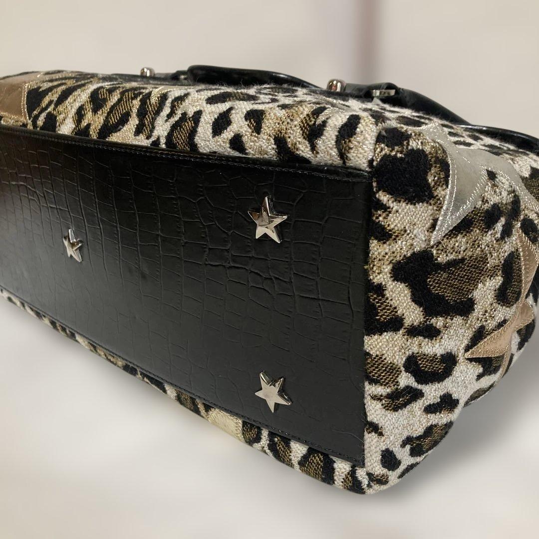 Think Bee ! ロッカーバッグ.パッチワークハンド.トート★レオパード