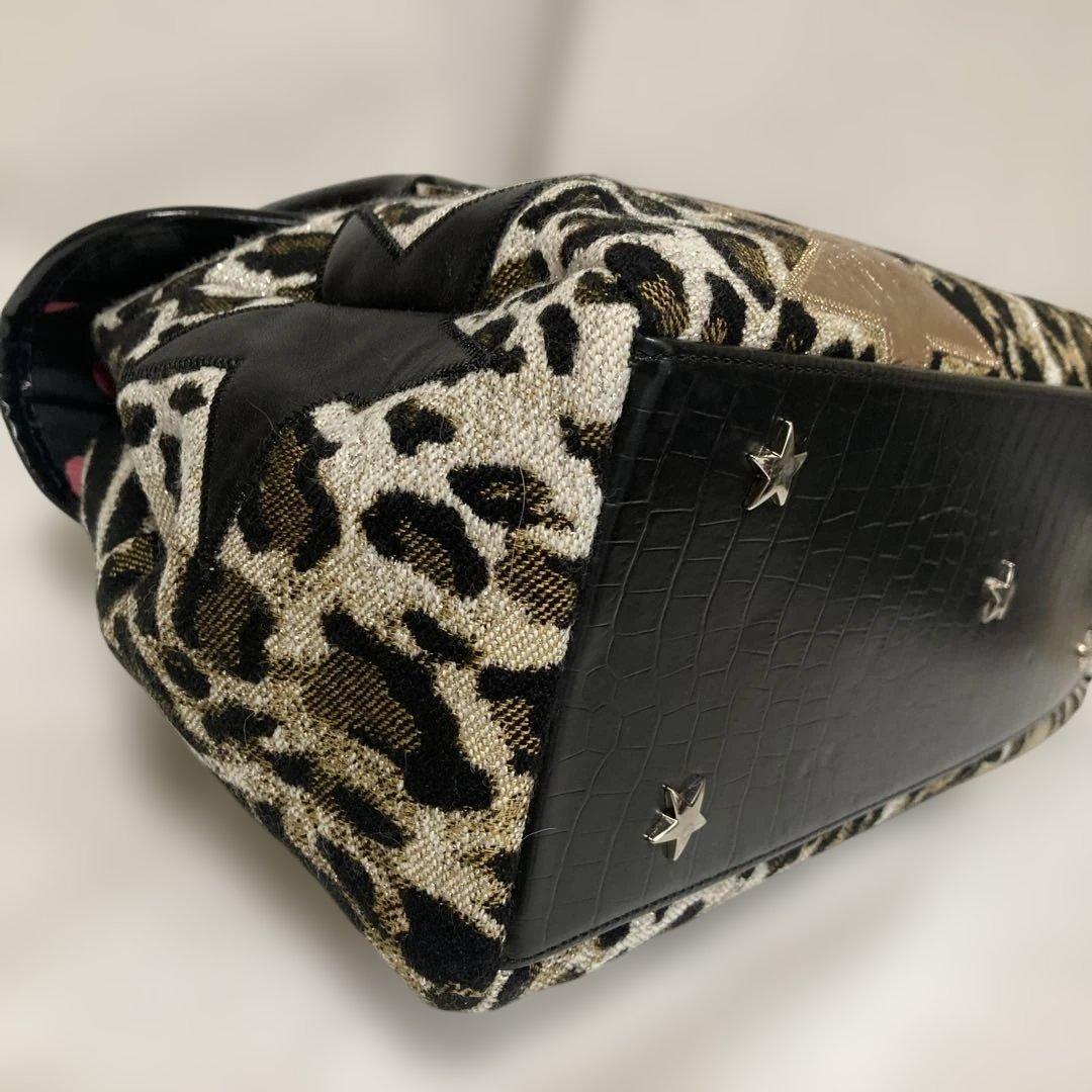 Think Bee ! ロッカーバッグ.パッチワークハンド.トート★レオパード