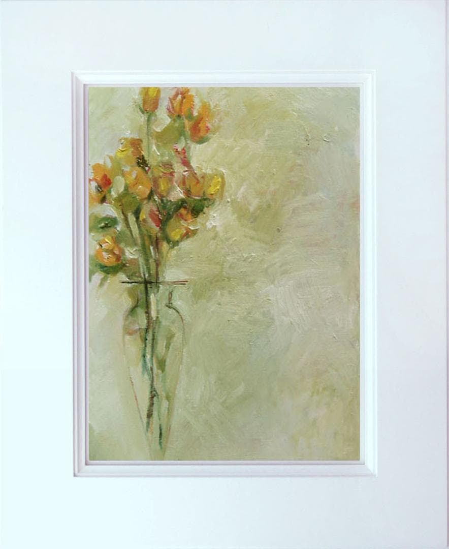 メルカリ 絵画　絵　額付き(銀）油絵　uF6-113402　花（ばら）