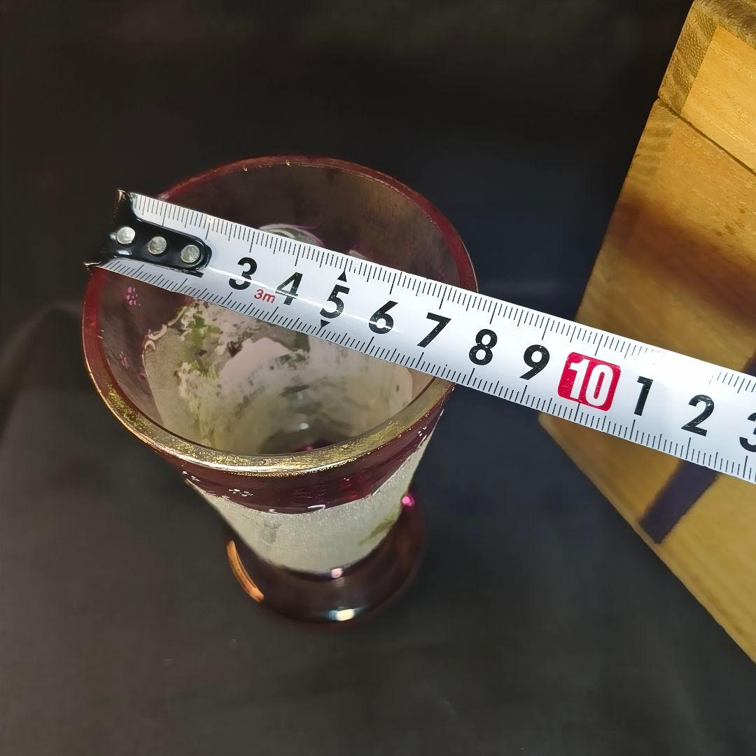 フランスガラス工芸品 手作り金赤グラス 西洋アンティーク 蒐集家放出美品 骨董