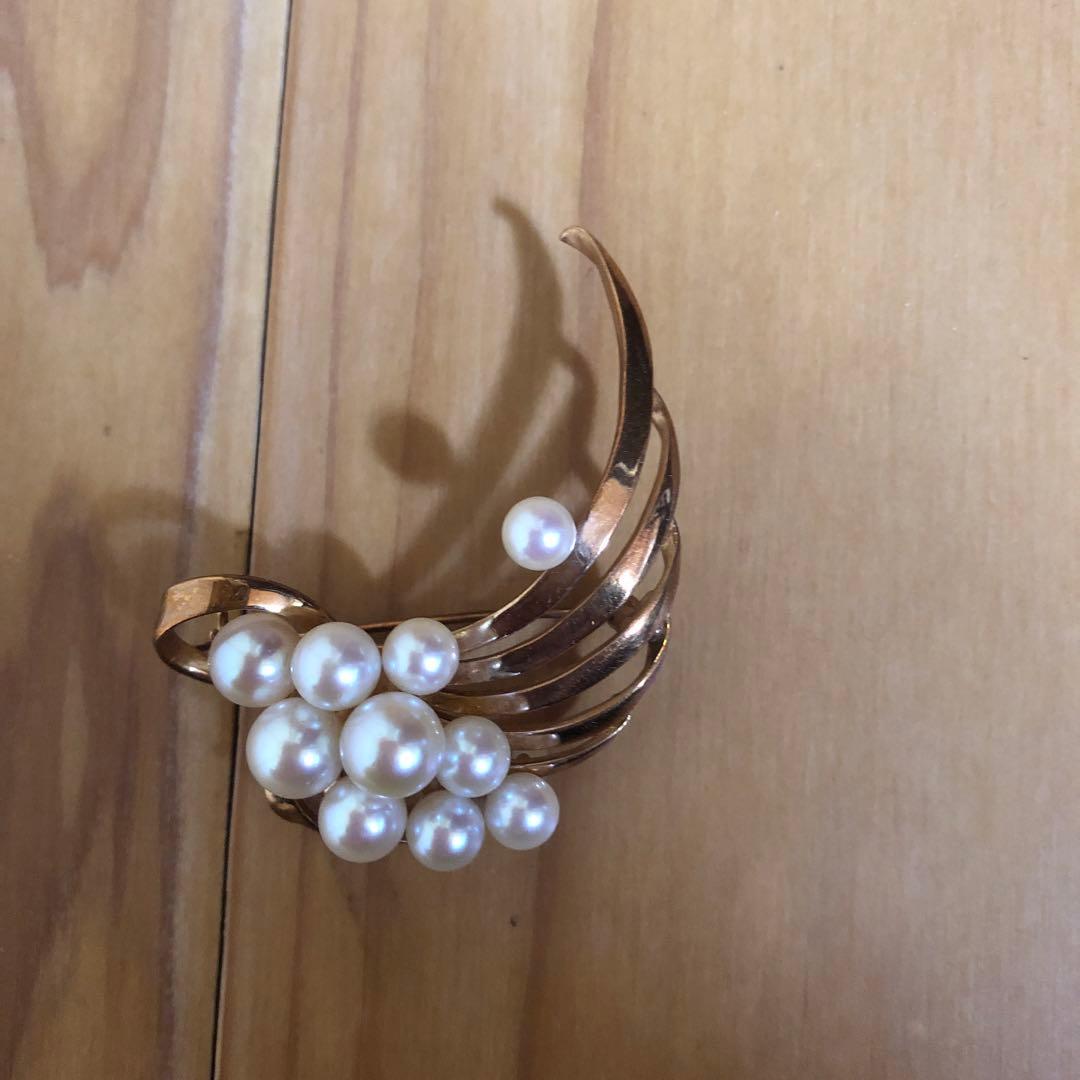 ゴールドパールブローチ