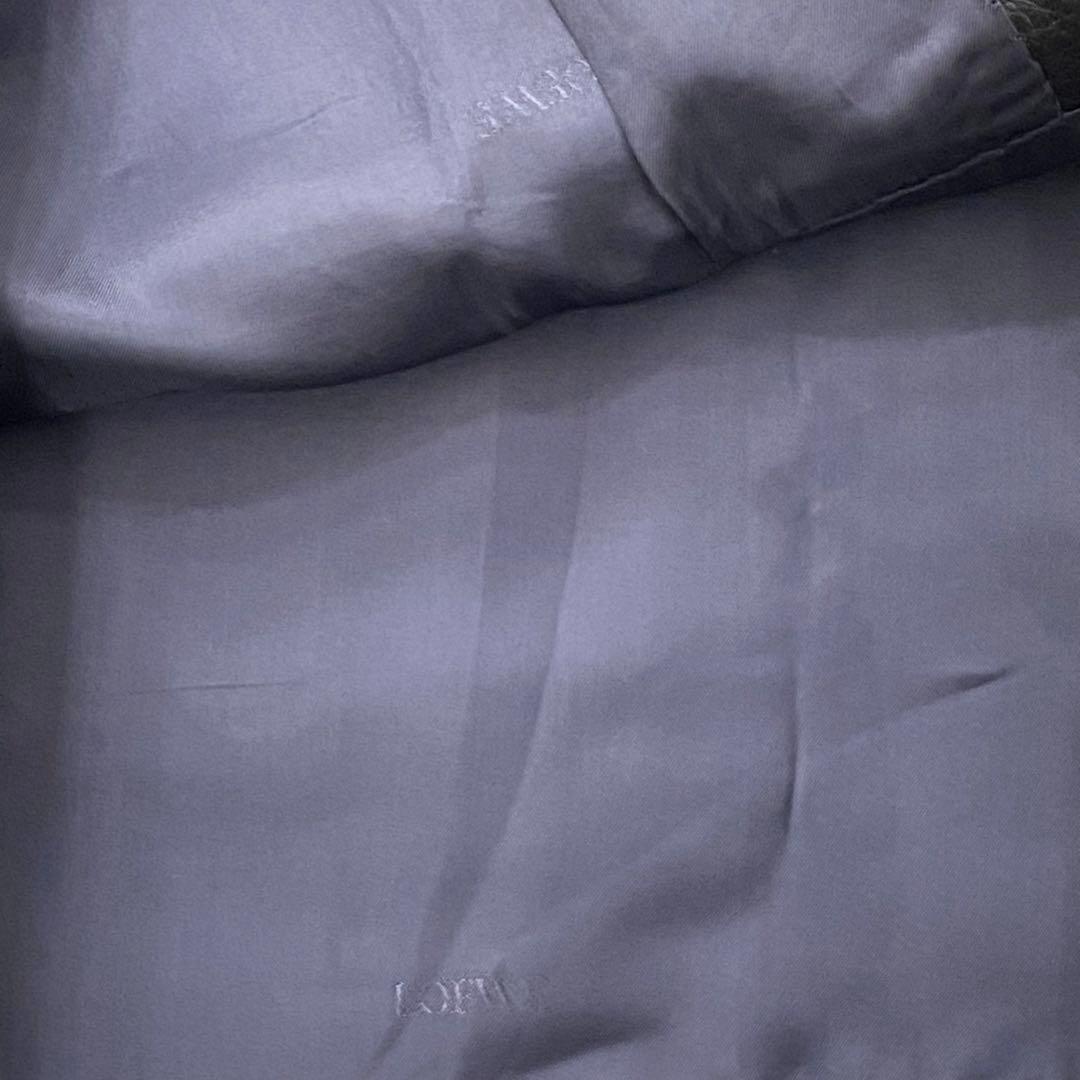 希少✨ロエベ　ラムレザー　スカート　M　シャドーロゴ　金ボタン　アナグラム　黒