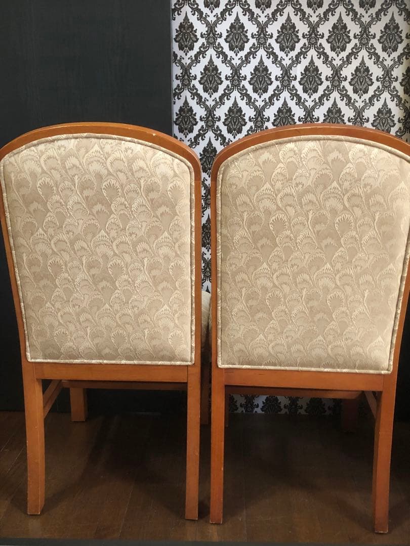 希少♦️高品質♦️ナチュラル ピーコック柄♦️ダイニングチェア♦️2脚セット♦️送料込