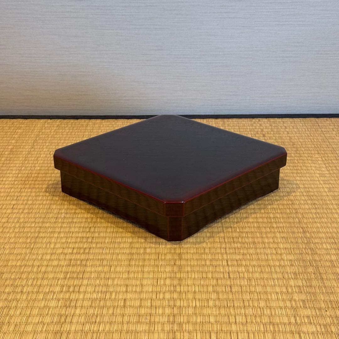 輪島塗 松華堂 溜塗 弁当箱 五段一組 共箱 美品 未使用