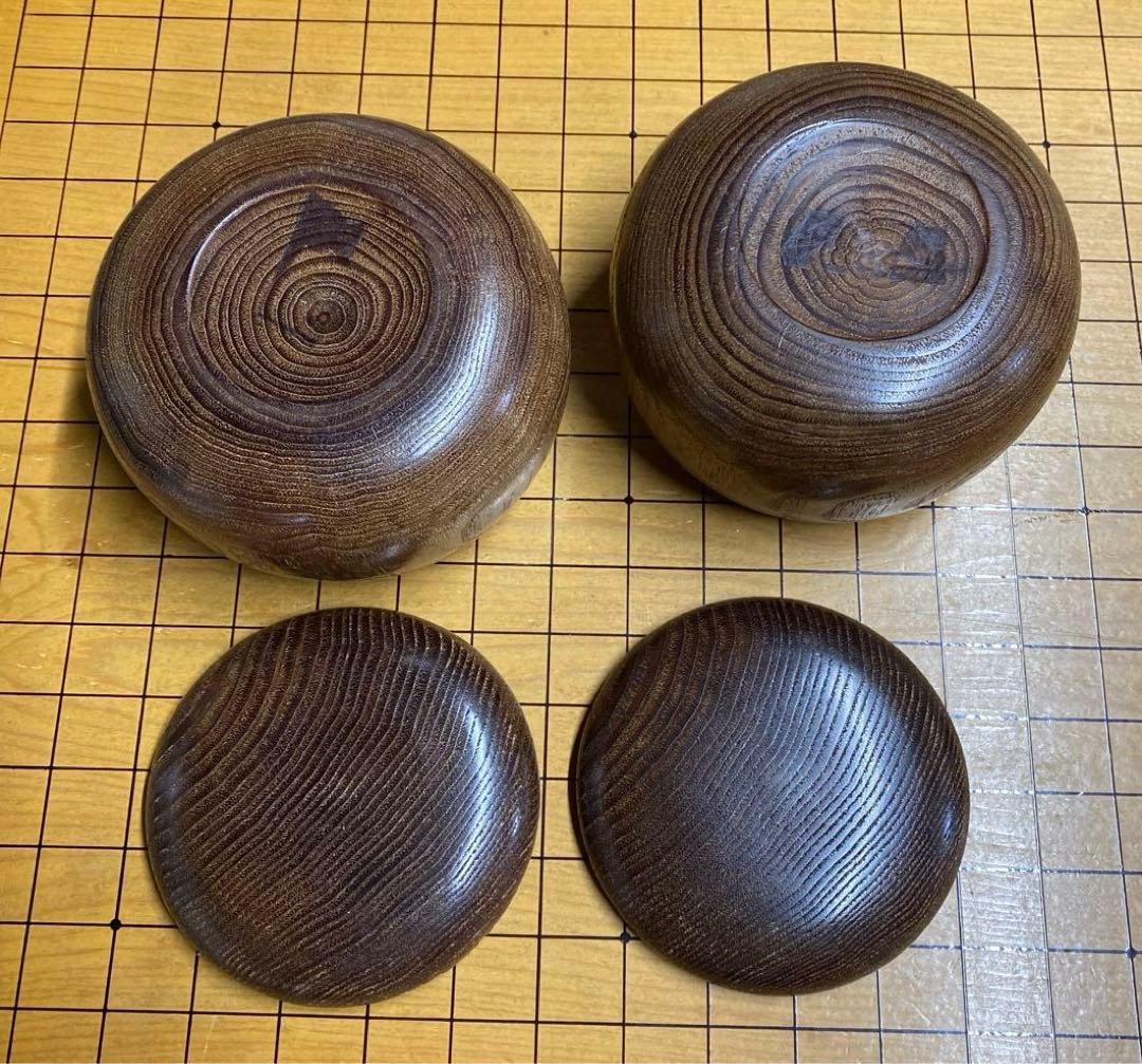 高級囲碁盤 囲碁盤 本蛤碁石 那智黒石 碁笥 へそ有り 蓋付き セット