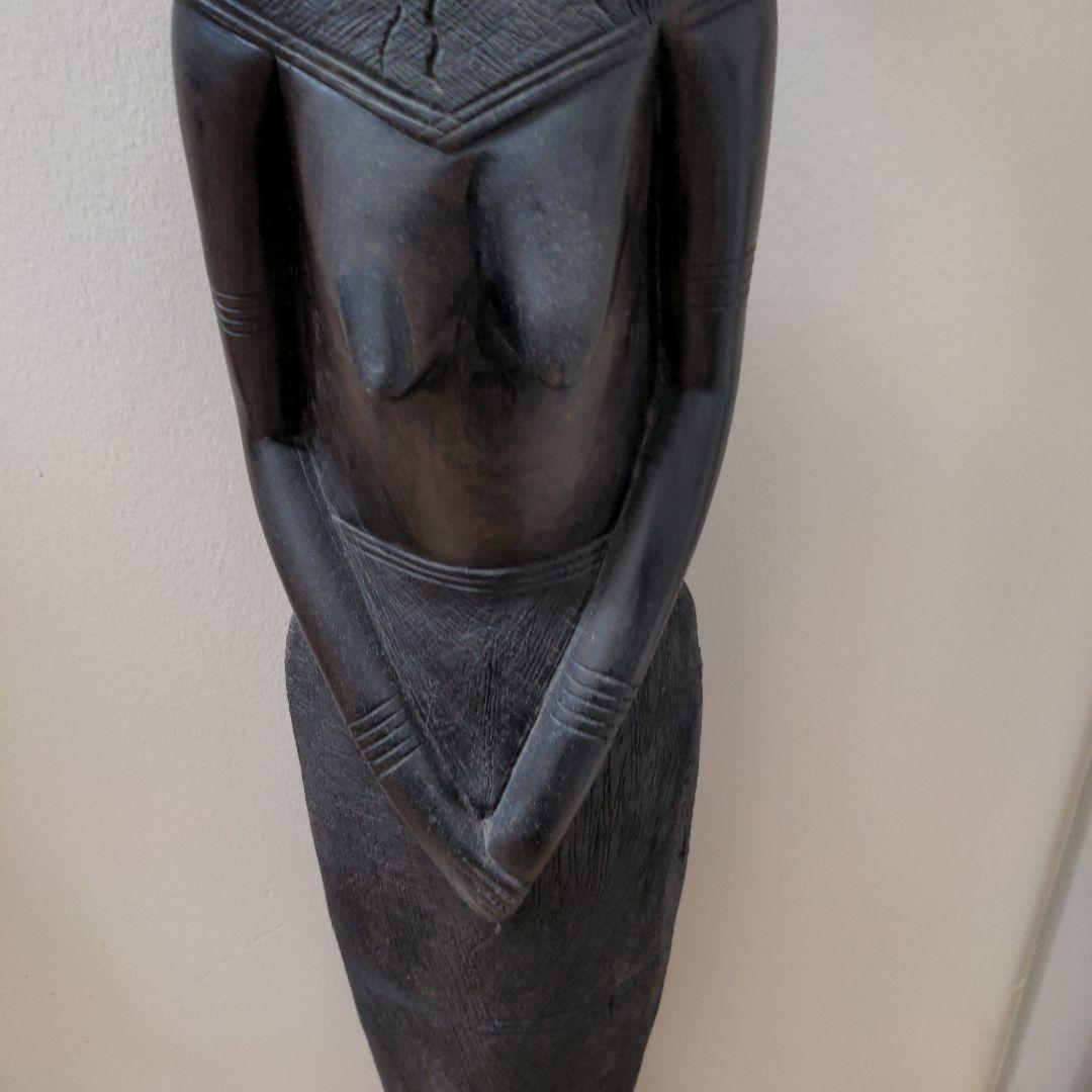 アフリカ木製人形2体