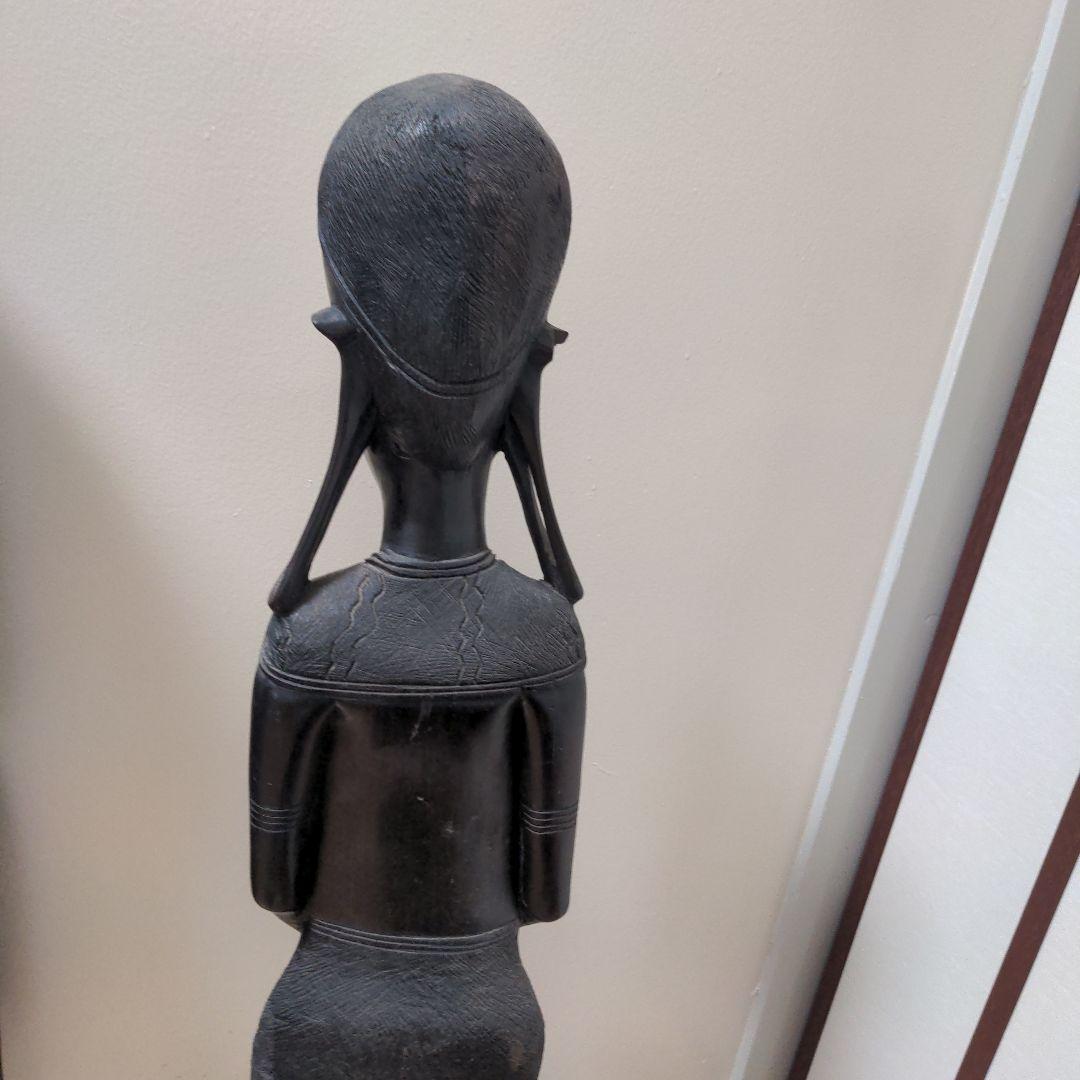 アフリカ木製人形2体