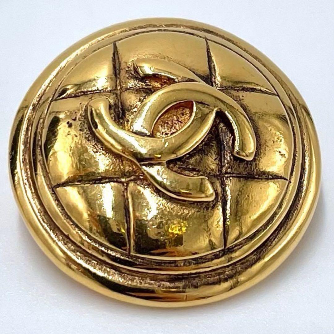 美品✨シャネル マトラッセ ココマーク ラウンド ブローチ レディース