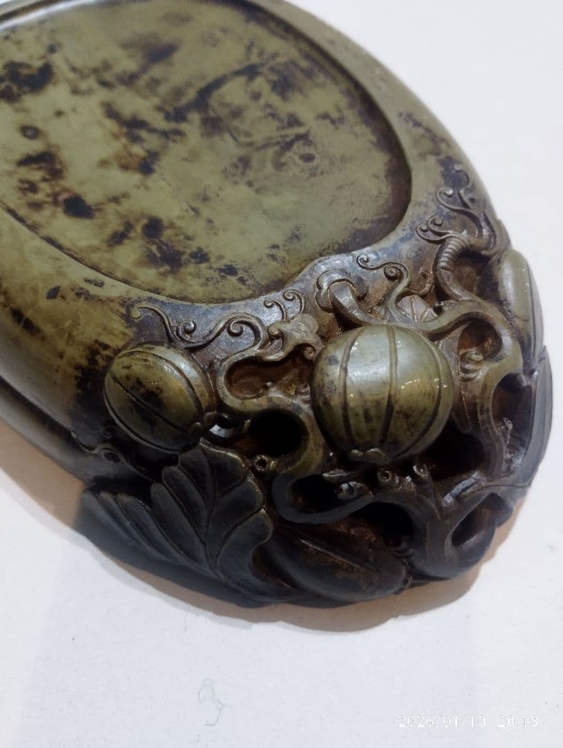 中国美術　端渓硯　緑端渓　硯　書道具