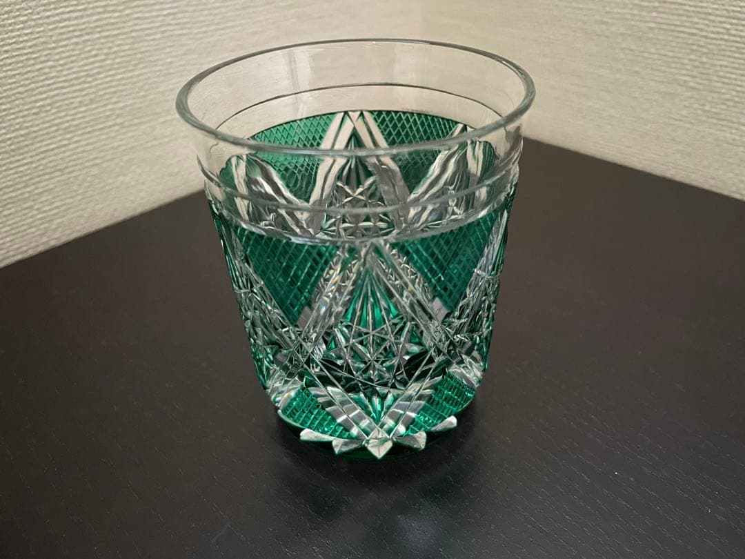 薩摩切子くもの巣タンブラー 伝統工芸品ツジガラス