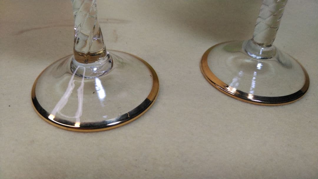 24KT純金ベネチアングラス　ワイングラス？2個セット