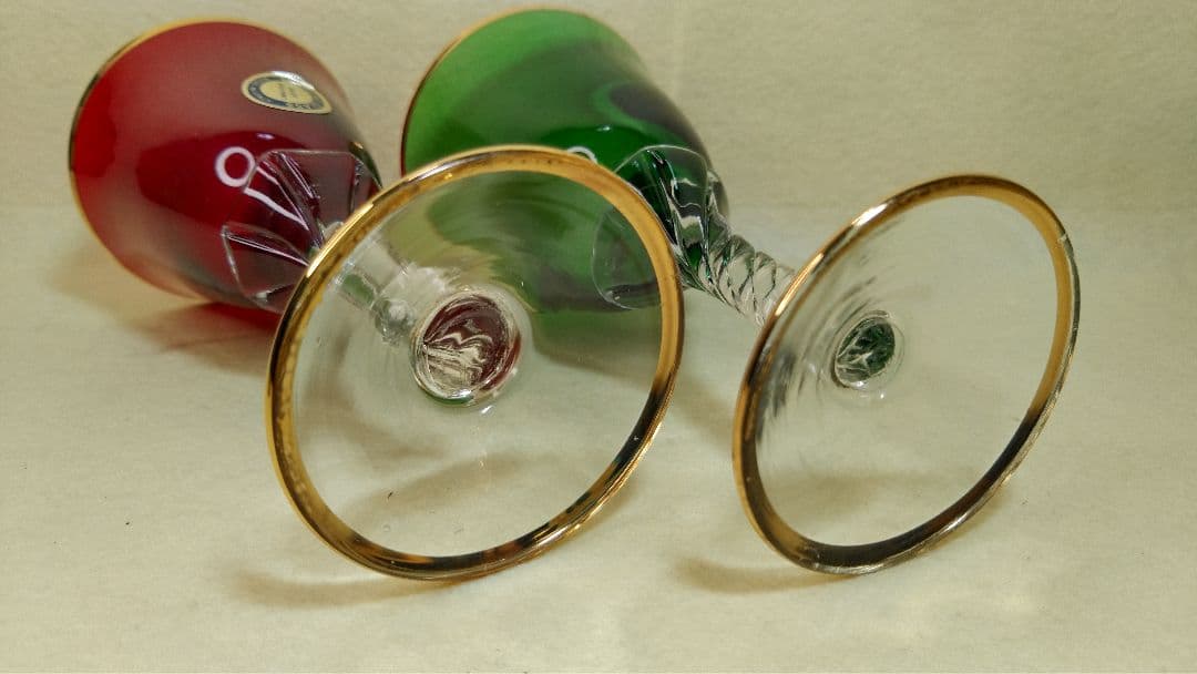 24KT純金ベネチアングラス　ワイングラス？2個セット