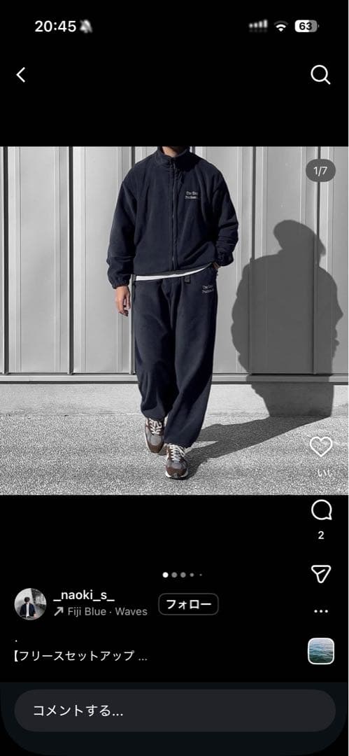 ennoy 24aw フリースセットアップ　 S ブラック