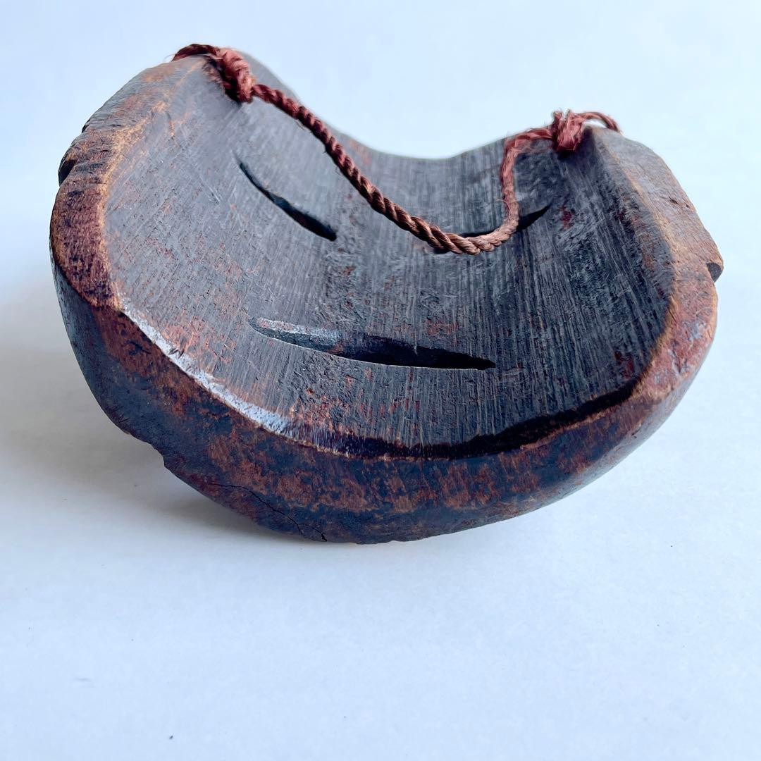 【詳細不明だが古そう】能面 お面 マスク 木彫 彫刻 骨董 古美術